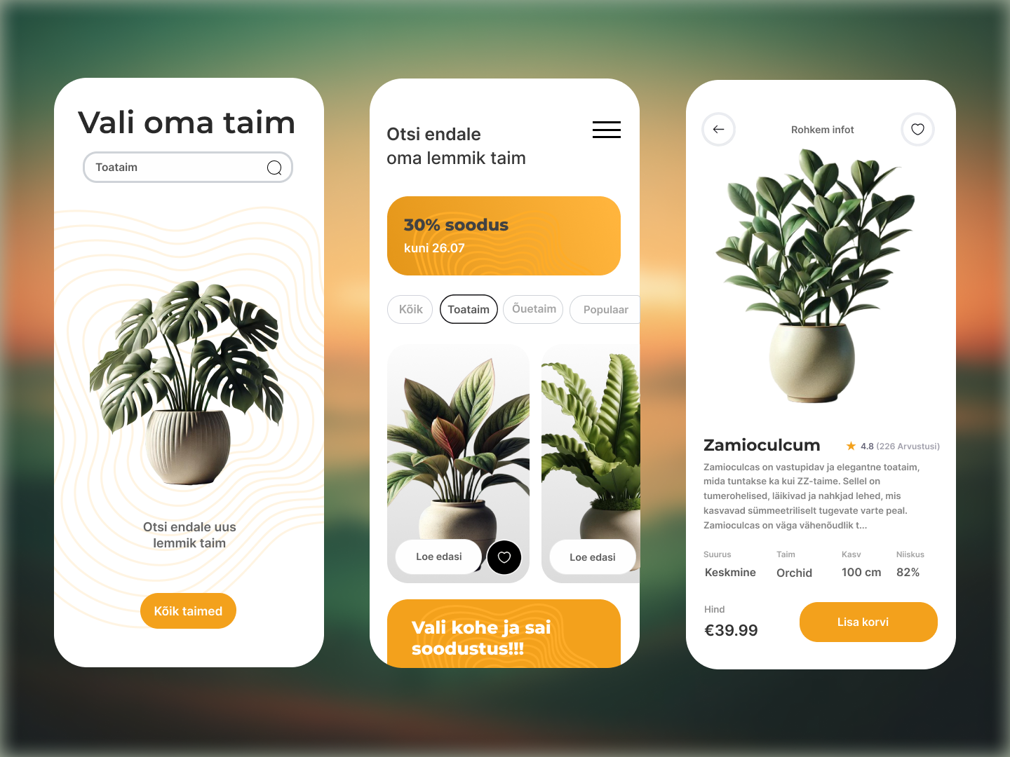 E-Commerce Plant App Concept